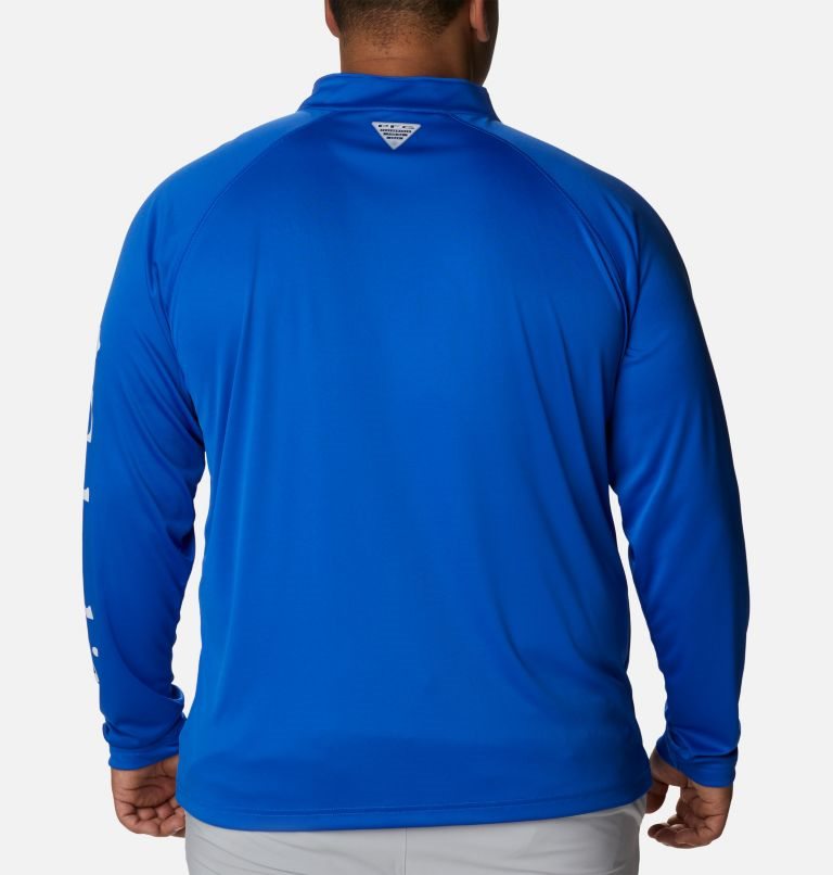 Men's Columbia PFG Terminal Tackle 1/4 Zip Sweatshirts Blue | Plus Size CA-QA530